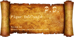 Piger Dévald névjegykártya